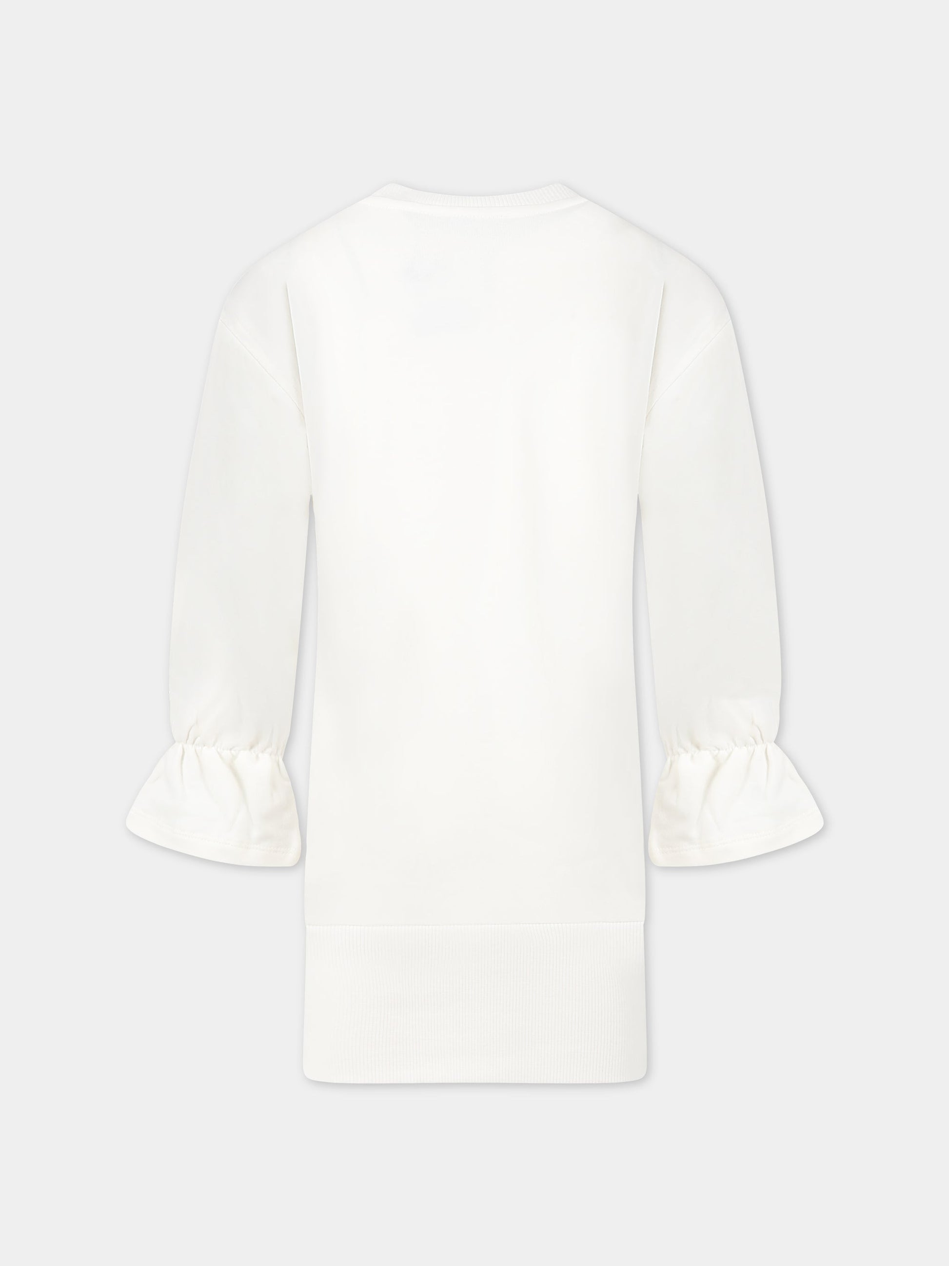 Vestito bianco per bambina con Teddy bear e logo,Moschino Kids,HDV0BX LDA16 10063