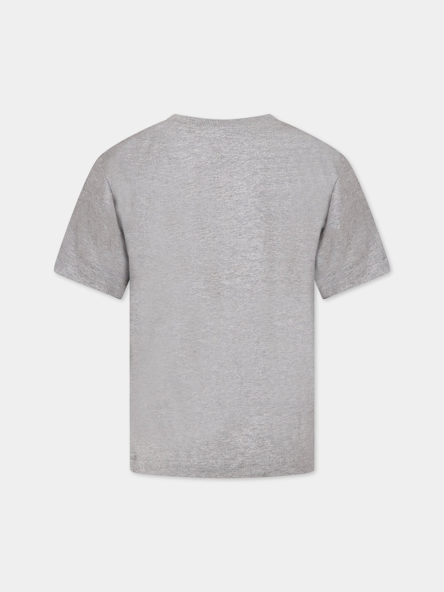 T-shirt grigia per bambini con Teddy bear e logo,Moschino Kids,HUM03R LAA20 60901