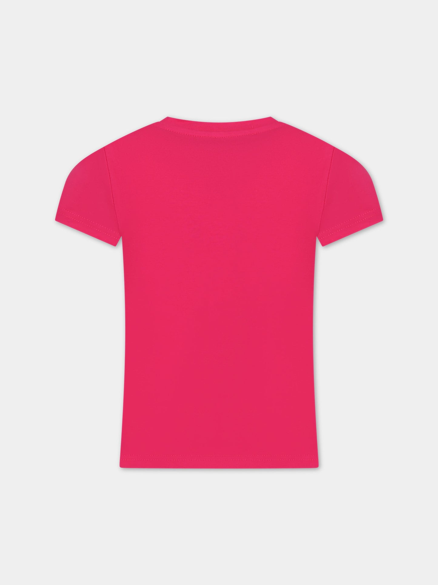 T-shirt fucsia per bambina con logo,Dkny,D35S29 49N