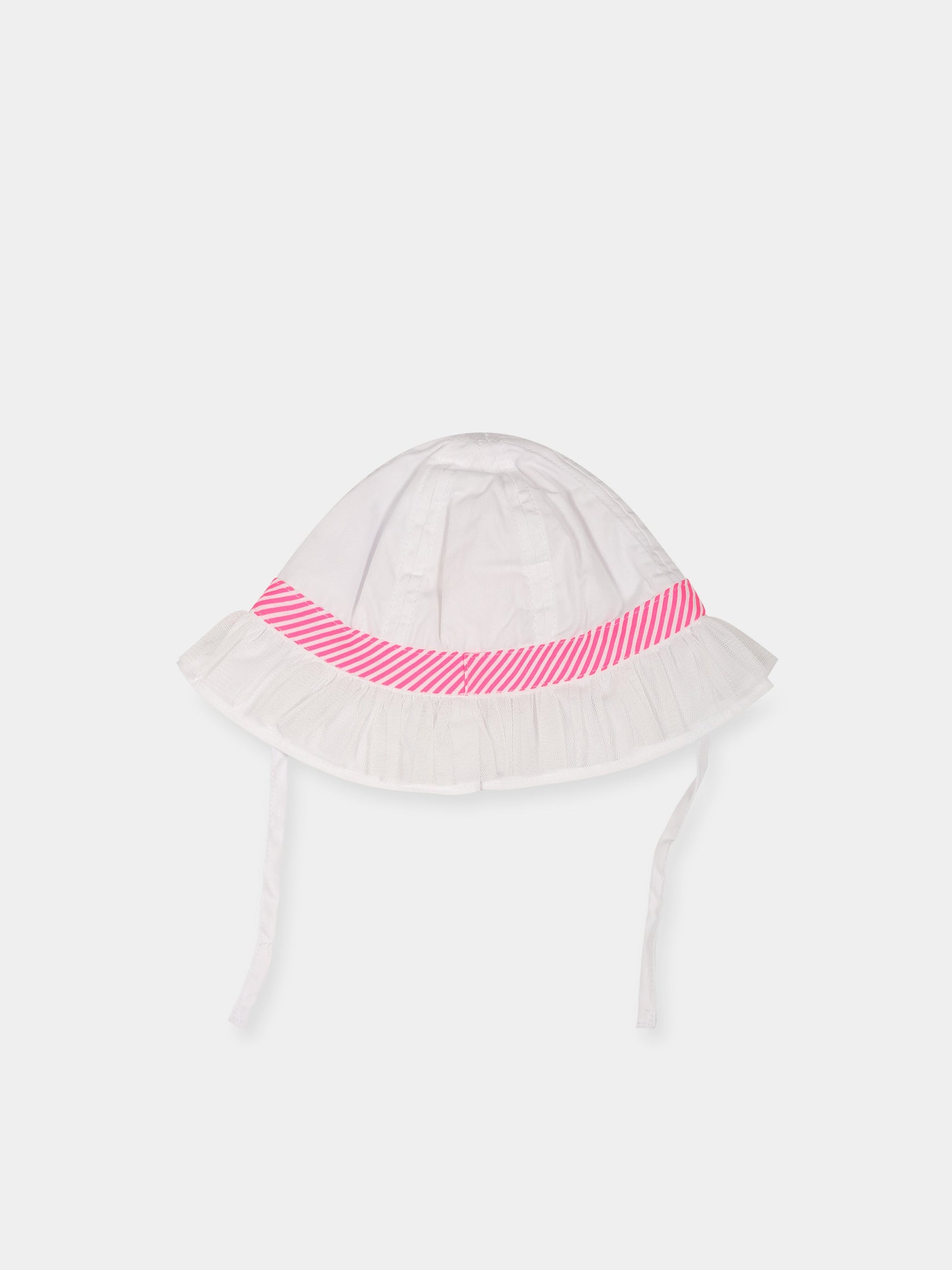 Cloche bianca per neonata con logo,Billieblush,U01031 10B