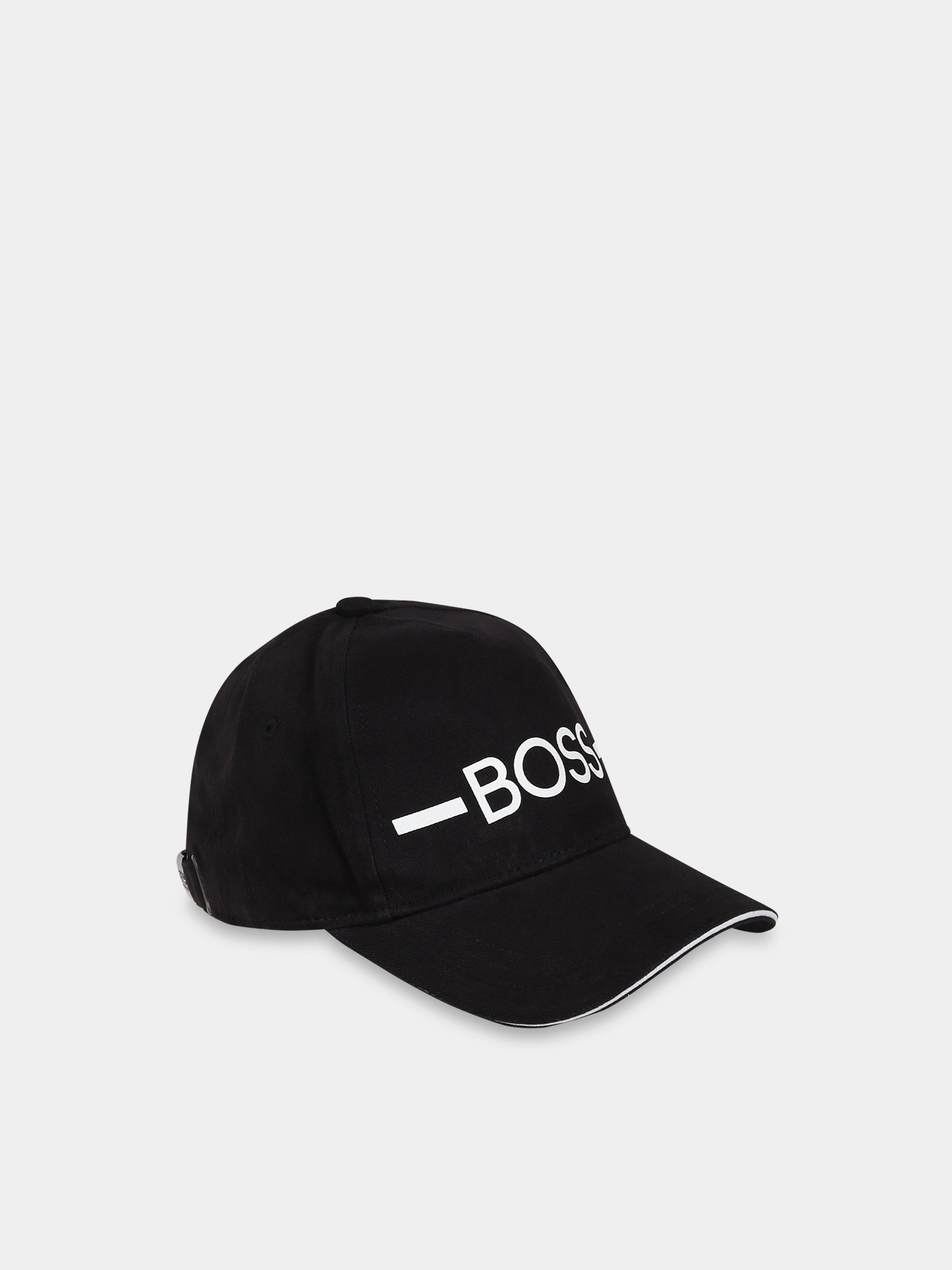 Cappello nero per bambino con logo,Hugo Boss,J21247 09B