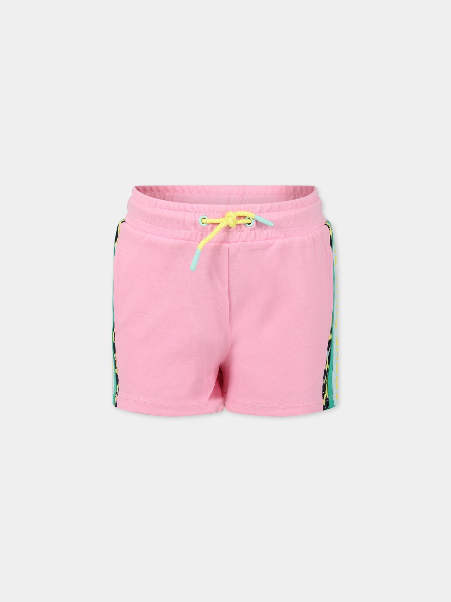 Shorts rosa per bambina con logo,Little Marc Jacobs,W14291 465