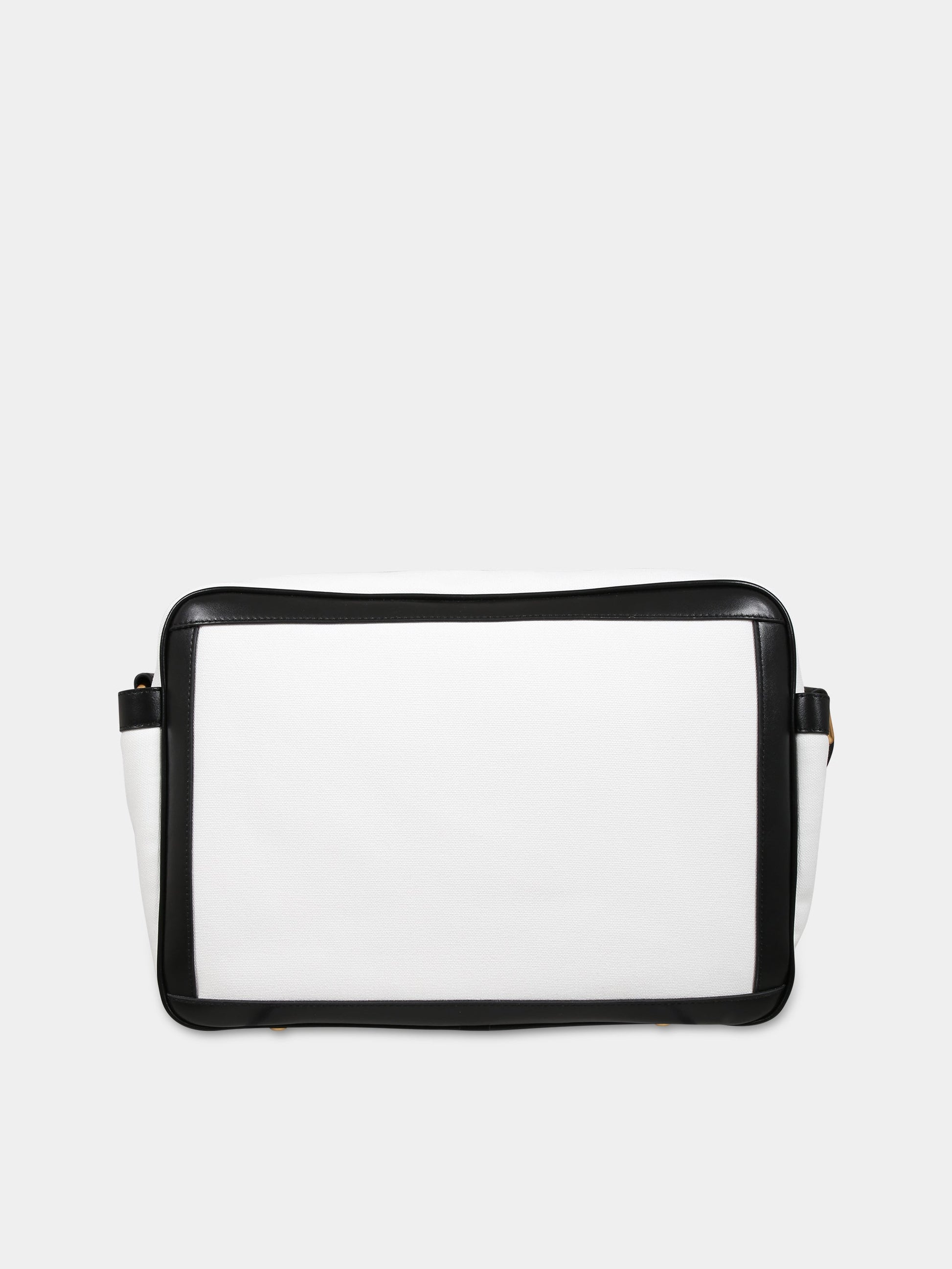 Borsa-mamma bianca per neonati con logo,Balmain Kids,BS0608 Z0042 100