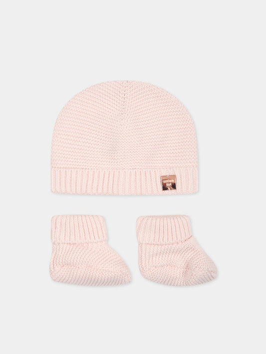 Set rosa per neonata con logo,Carrement Beau,Y98215 43B